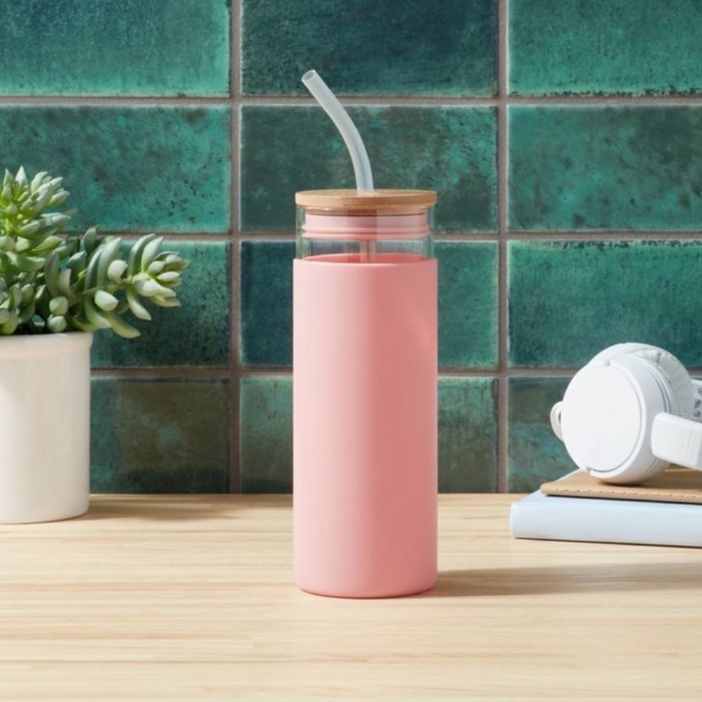 Opalhouse Glass Tumbler with Bamboo lid and silicone sleeve